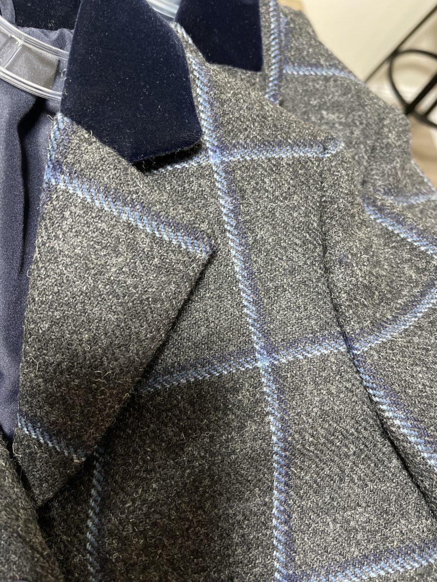K583 Charcoal with Triple Blue Windowpane - Just Neigh